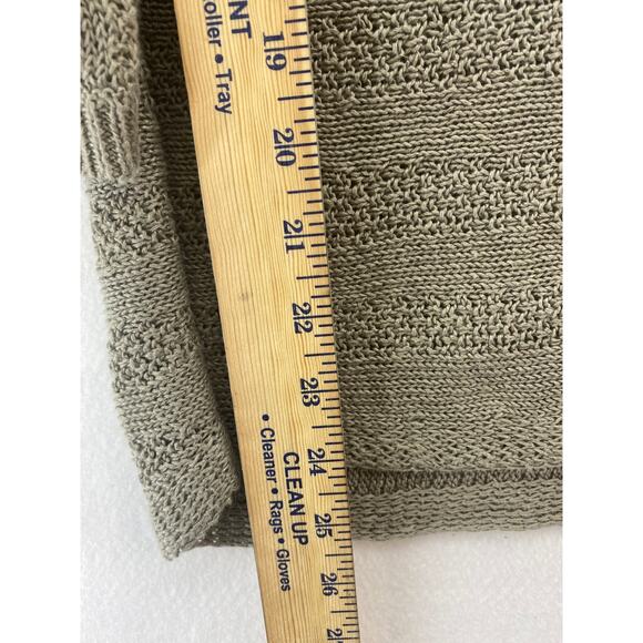 Tahari Linen Open Knit Coastal Boatneck Dolman Sleeve Green Knit Sweater Sz XS - Picture 7 of 7